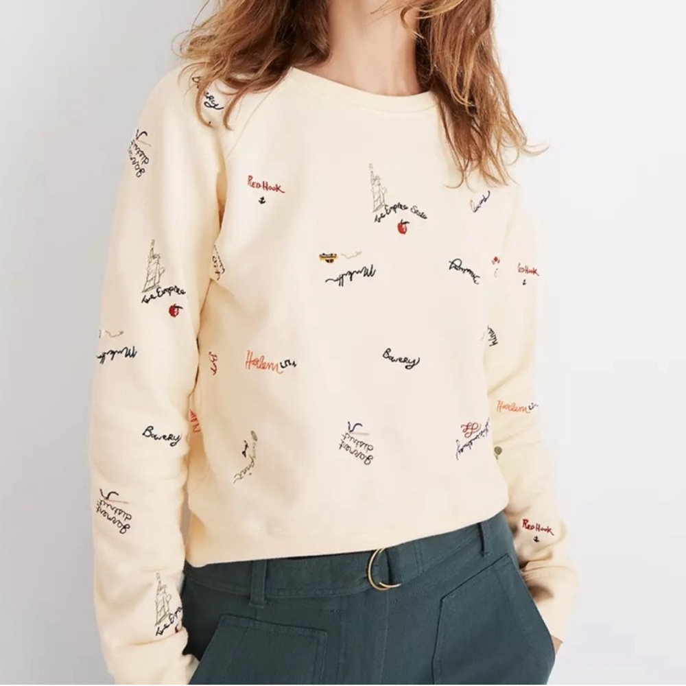 Madewell Embroidered NYC Subway Graffiti Sweatshirt